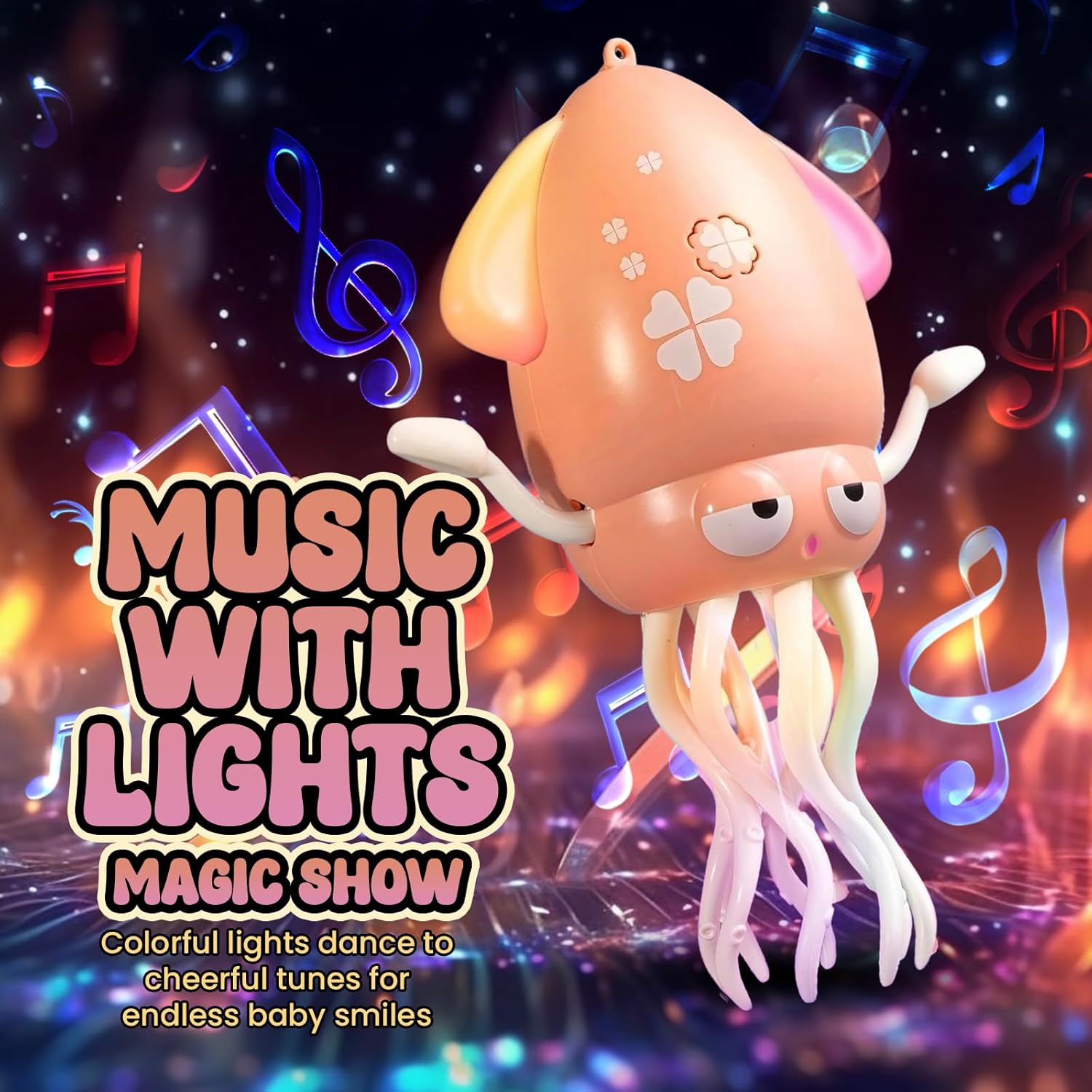Dancing Octopus Baby Toy – Electric Crawling Squid with LED Lights & Music