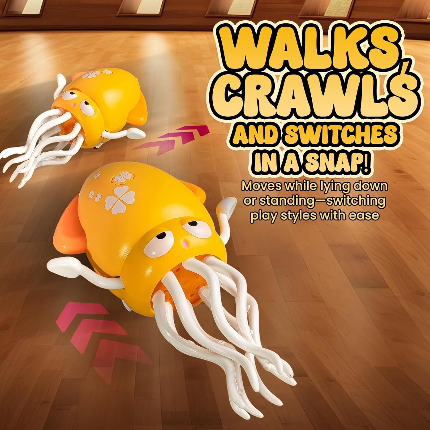 Dancing Octopus Baby Toy – Electric Crawling Squid with LED Lights & Music