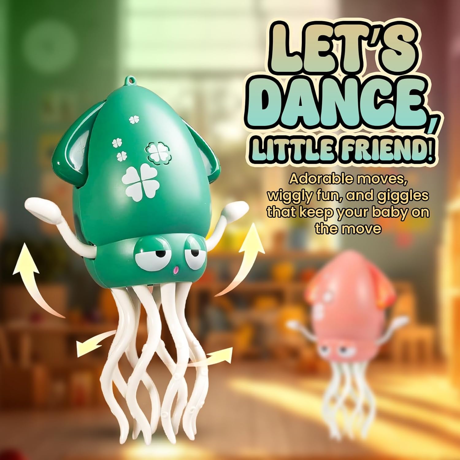 Dancing Octopus Baby Toy – Electric Crawling Squid with LED Lights & Music