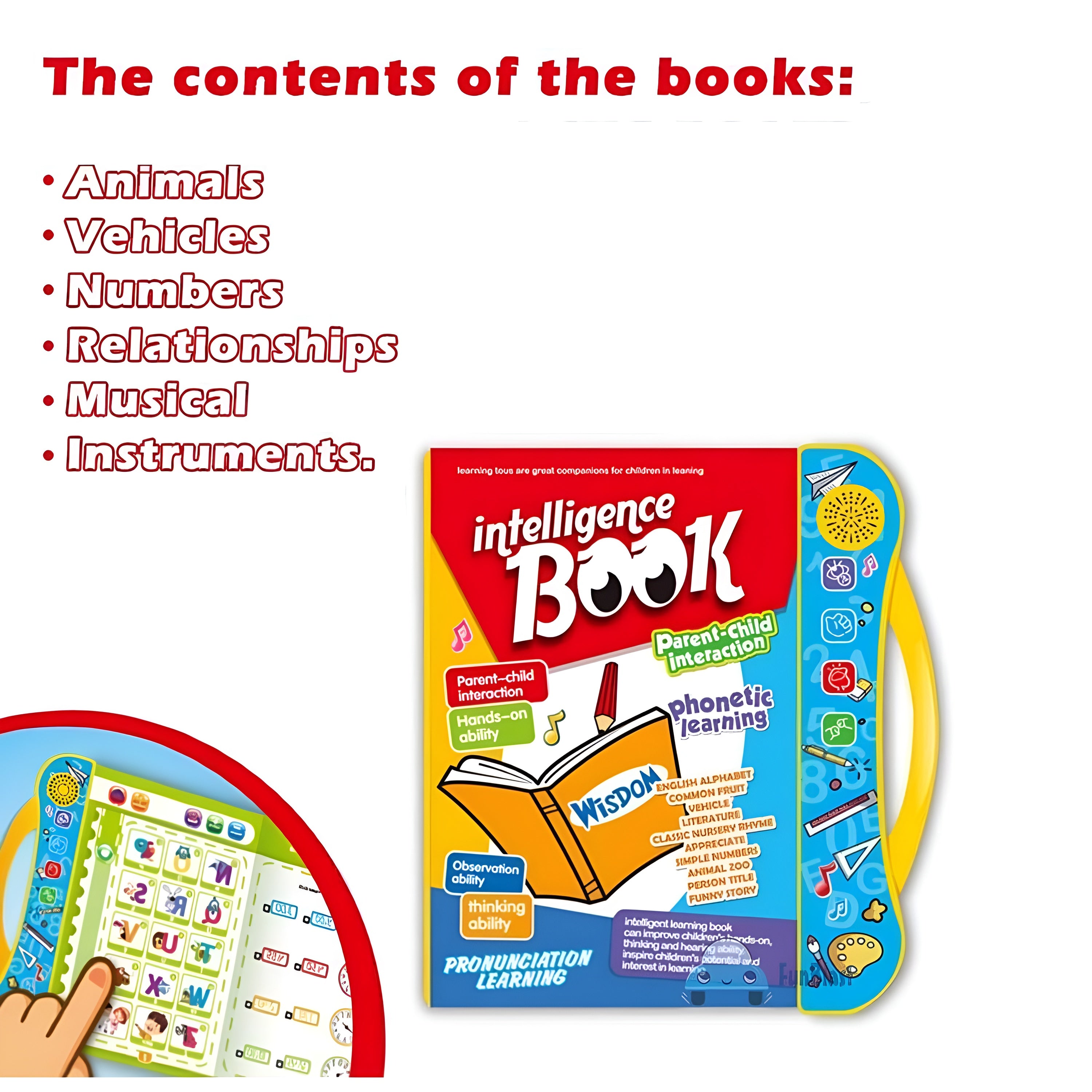 Interactive Phonetic Learning Book for Kids – Early Reading, Sound Recognition & Pronunciation Toy | Educational Intelligence Book for Toddlers & Preschoolers