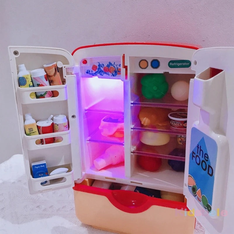 Mini Pretend Play Fridge – Realistic Kitchen Role-Play Toy for Kids