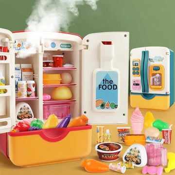 Mini Pretend Play Fridge – Realistic Kitchen Role-Play Toy for Kids