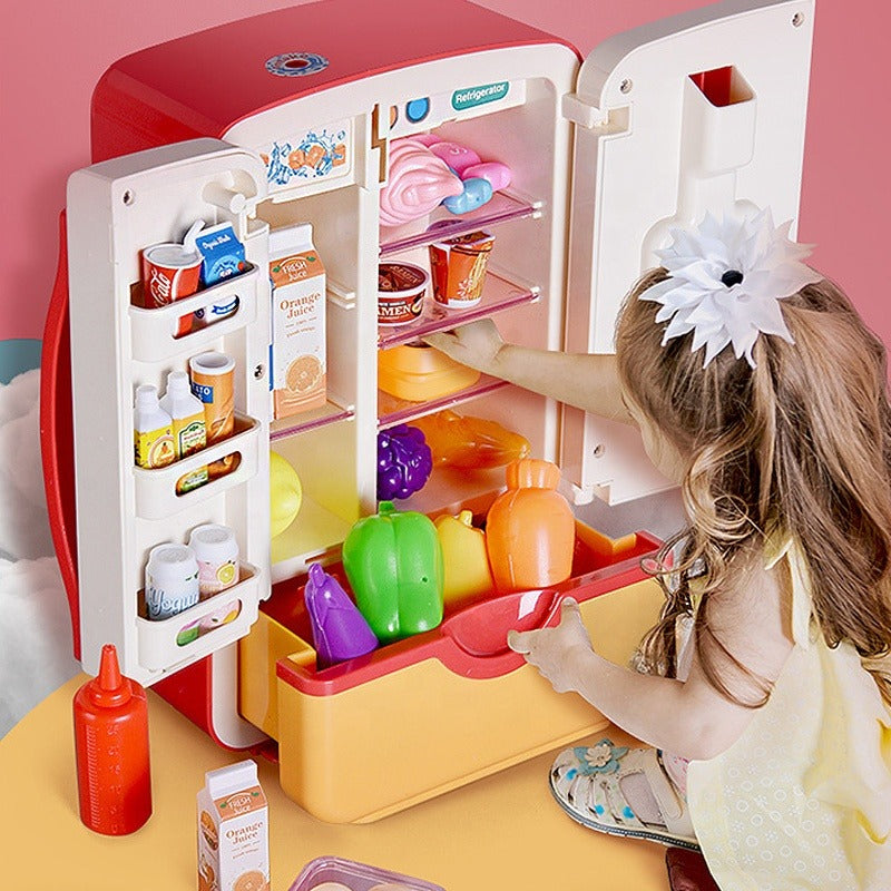 Mini Pretend Play Fridge – Realistic Kitchen Role-Play Toy for Kids