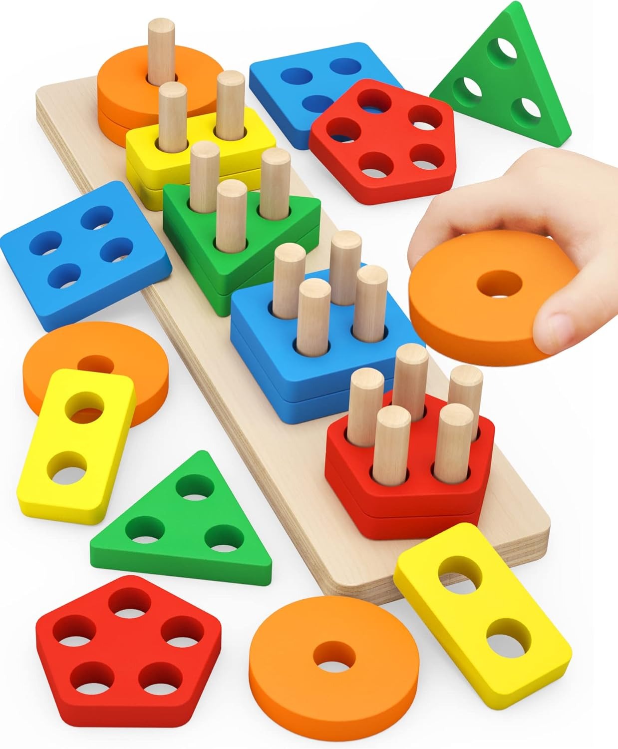 Color Sorting Wooden Shapes Toy – Learn, Play & Grow