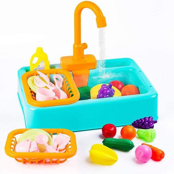 Running Water Sink Toy – Realistic Pretend Play Kitchen for Kids