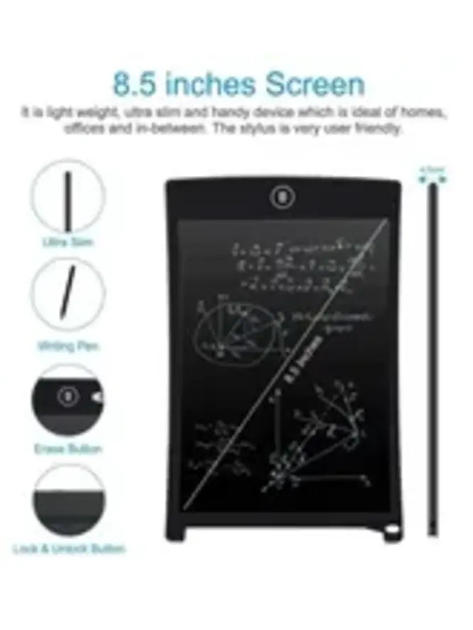 8.5” LCD Writing Tablet for Kids – Eye-Safe, Eco-Friendly Drawing Pad | Reusable Writing Board for Learning, Doodling & Practice | Best for Kids & Students