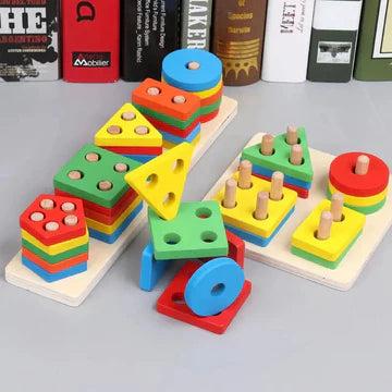 Color Sorting Wooden Shapes Toy – Learn, Play & Grow