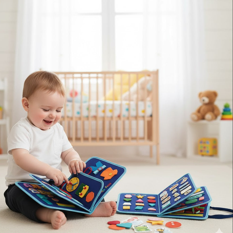 Educational Busy Book for Toddlers – Montessori Learning Toy for Fine Motor Skills, Daily Routine & Early Development
