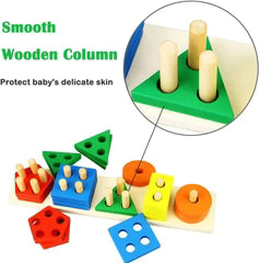 Color Sorting Wooden Shapes Toy – Learn, Play & Grow